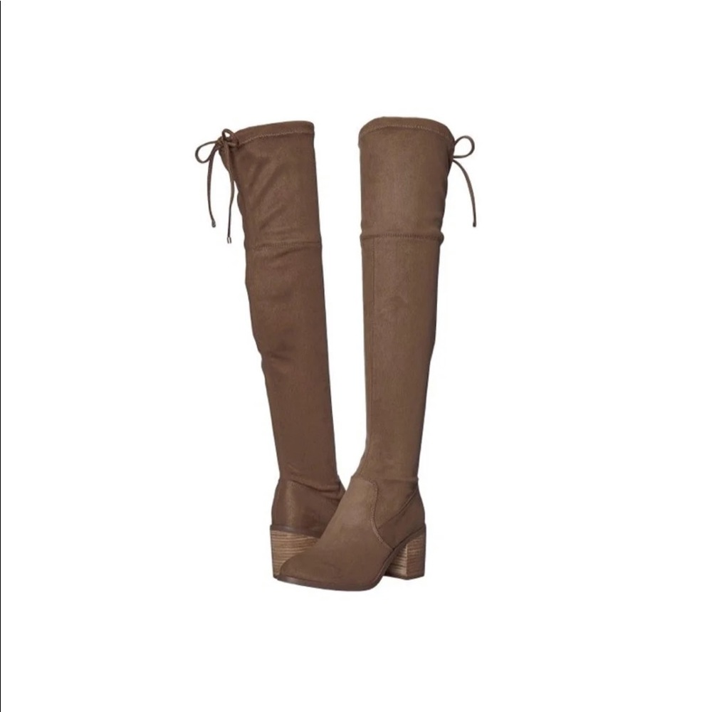 Steve Madden Brown Over-the-Knee Block Heel Boots